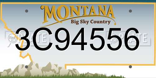 3C94556 Montana License Plate