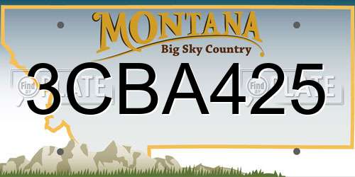 3CBA425 Montana License Plate