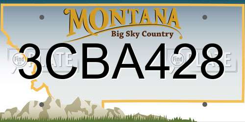 3CBA428 Montana License Plate