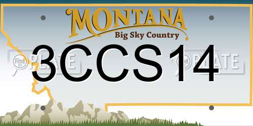3CCS14 Montana License Plate