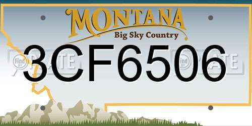 3CF6506 Montana License Plate