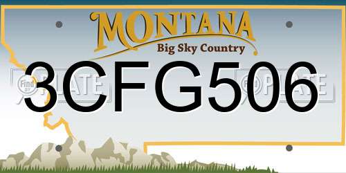 3CFG506 Montana License Plate