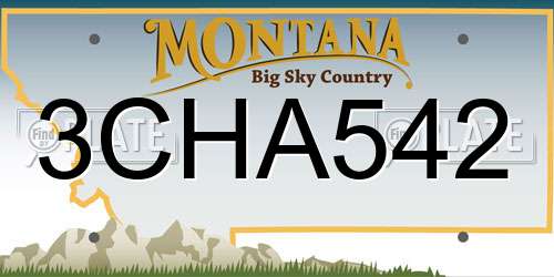 3CHA542 Montana License Plate