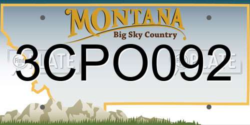 3CPO092 Montana License Plate