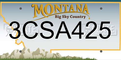 3CSA425 Montana License Plate