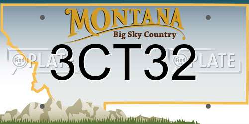 3CT32 Montana License Plate