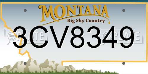 3CV8349 Montana License Plate