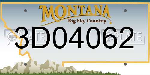 3D04062 Montana License Plate