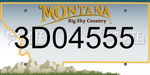 3D04555 Montana License Plate