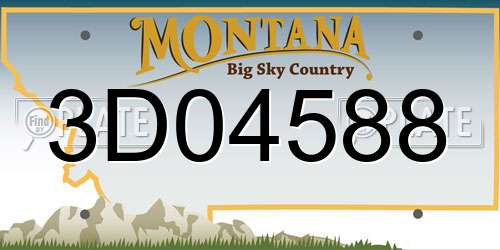 3D04588 Montana License Plate