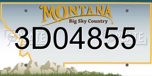 3D04855 Montana License Plate