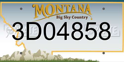 3D04858 Montana License Plate