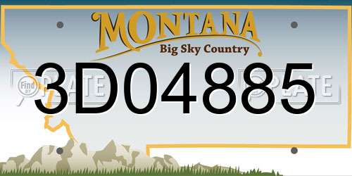 3D04885 Montana License Plate