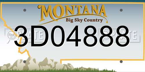 3D04888 Montana License Plate