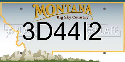 3D44I2 Montana License Plate