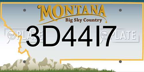3D44I7 Montana License Plate