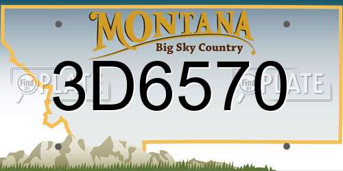 3D6570 Montana License Plate