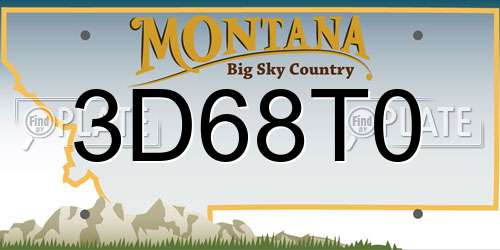 3D68T0 Montana License Plate