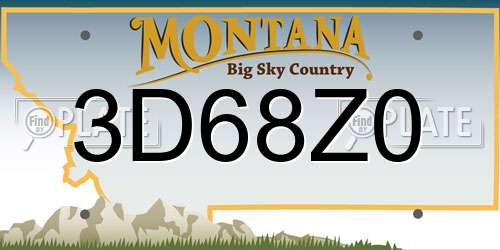 3D68Z0 Montana License Plate