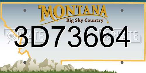 3D73664 Montana License Plate