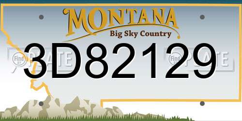 3D82129 Montana License Plate