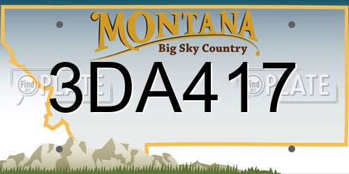 3DA417 Montana License Plate