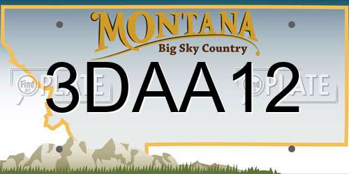 3DAA12 Montana License Plate