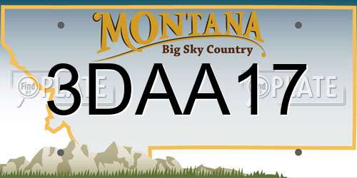 3DAA17 Montana License Plate