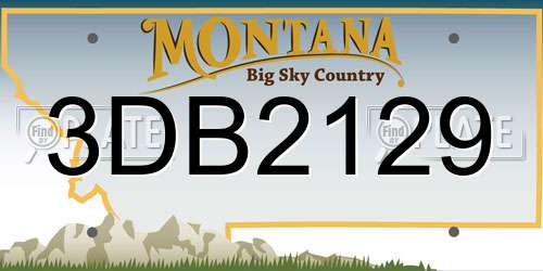 3DB2129 Montana License Plate