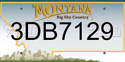 3DB7129 Montana License Plate
