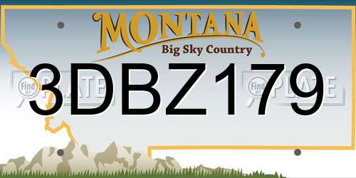 3DBZ179 Montana License Plate