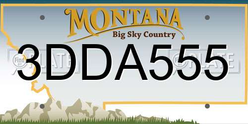 3DDA555 Montana License Plate