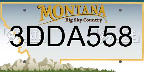 3DDA558 Montana License Plate
