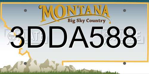 3DDA588 Montana License Plate