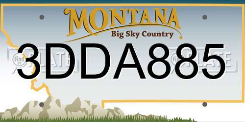 3DDA885 Montana License Plate