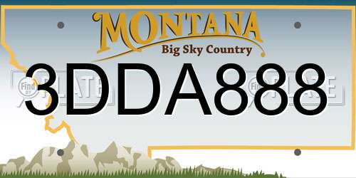 3DDA888 Montana License Plate