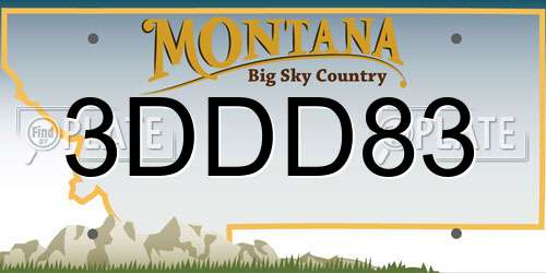 3DDD83 Montana License Plate