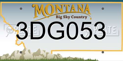 3DG053 Montana License Plate