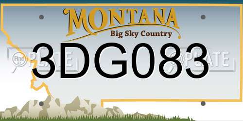 3DG083 Montana License Plate