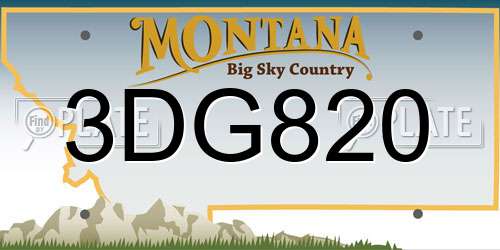 3DG820 Montana License Plate