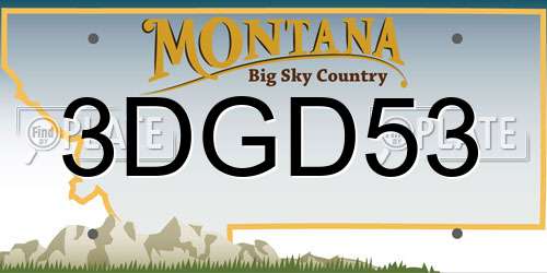 3DGD53 Montana License Plate