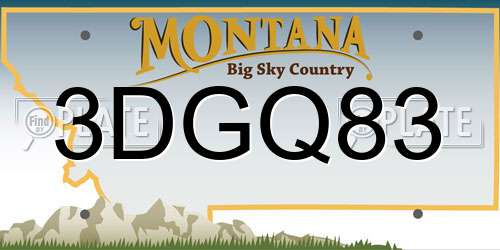 3DGQ83 Montana License Plate