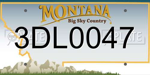 3DL0047 Montana License Plate