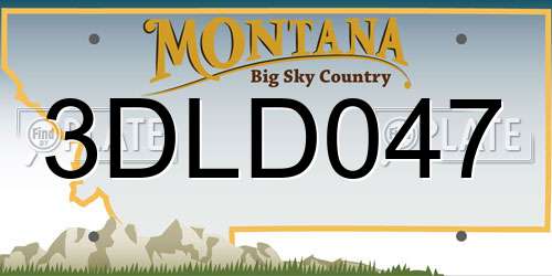3DLD047 Montana License Plate