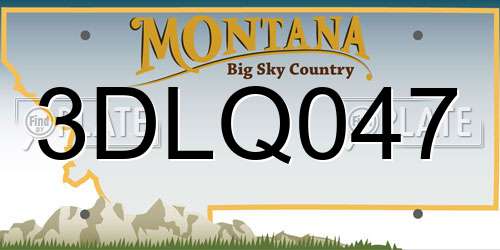 3DLQ047 Montana License Plate