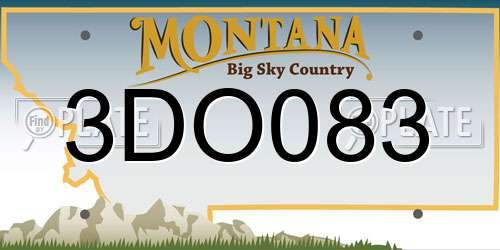 3DO083 Montana License Plate
