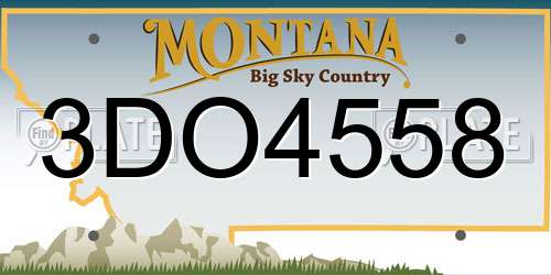3DO4558 Montana License Plate