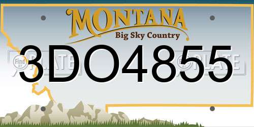 3DO4855 Montana License Plate