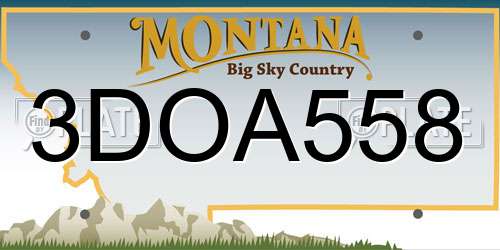 3DOA558 Montana License Plate