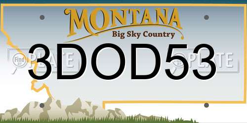 3DOD53 Montana License Plate